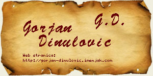 Gorjan Dinulović vizit kartica